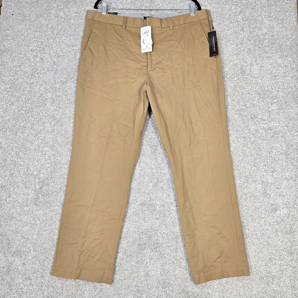 Banana Republic Pants Mens 38x30 Brown tan Aiden Fit Cotton stretch Chino NEW